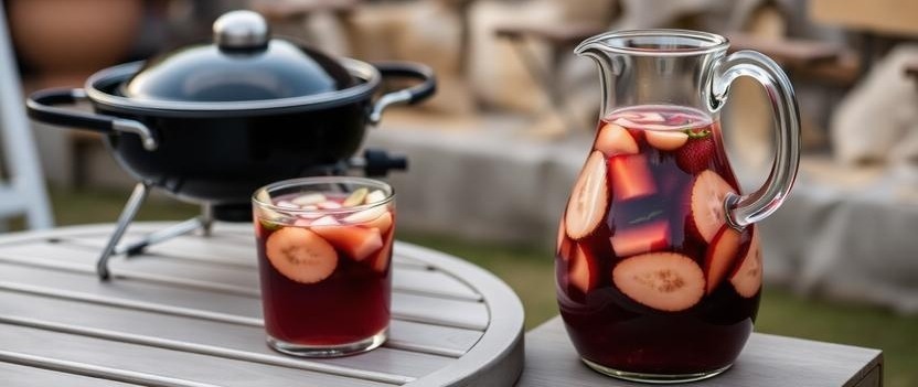 Jug of sangria on a table